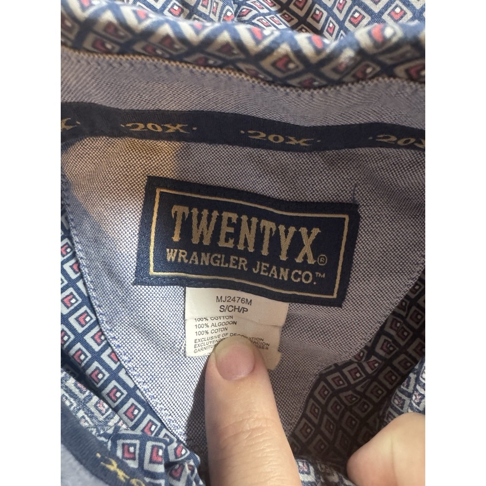 Wrangler 20x Men's Long Sleeve Button Up Size Medium Blue Pattern - Picture 4 of 4